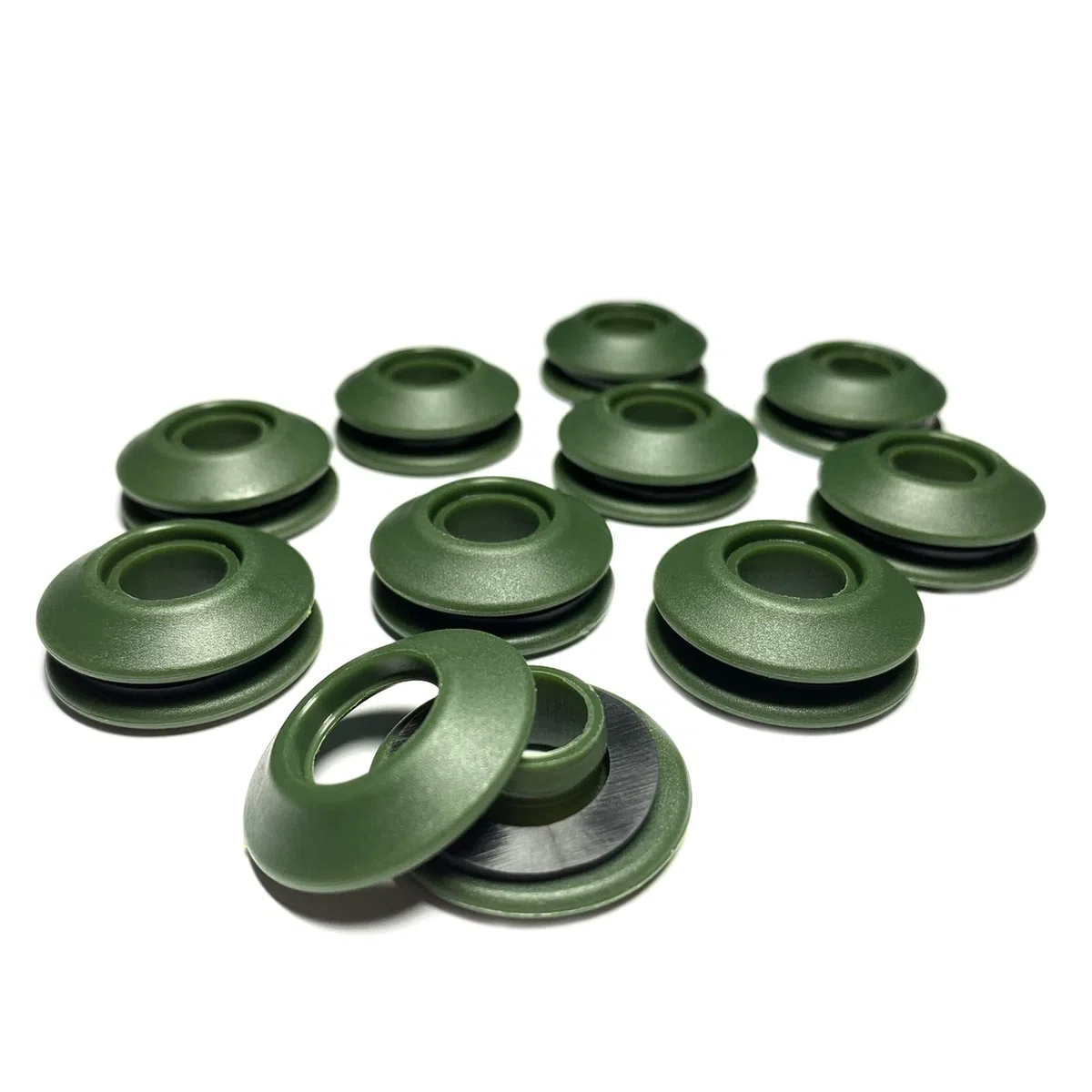 Set di occhielli - 10 pezzi verdi per teloni inossidabili 28x28x12 mm in plastica per telone di copertura per piscina