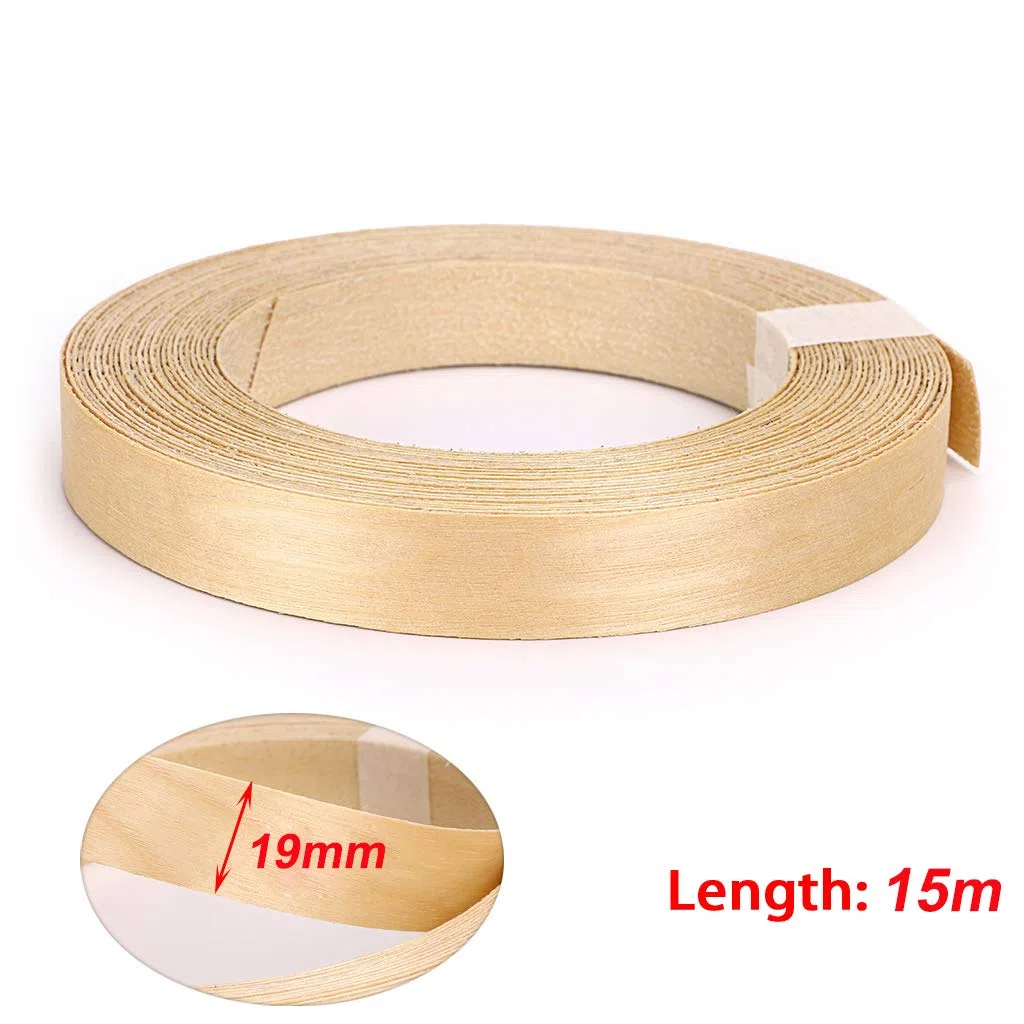 Skelang Impiallacciatura adesiva, impiallacciatura di legno, bordo in melamina, 19 mm × 15 m per ripiano, armadio, telaio dell'anta (betulla)