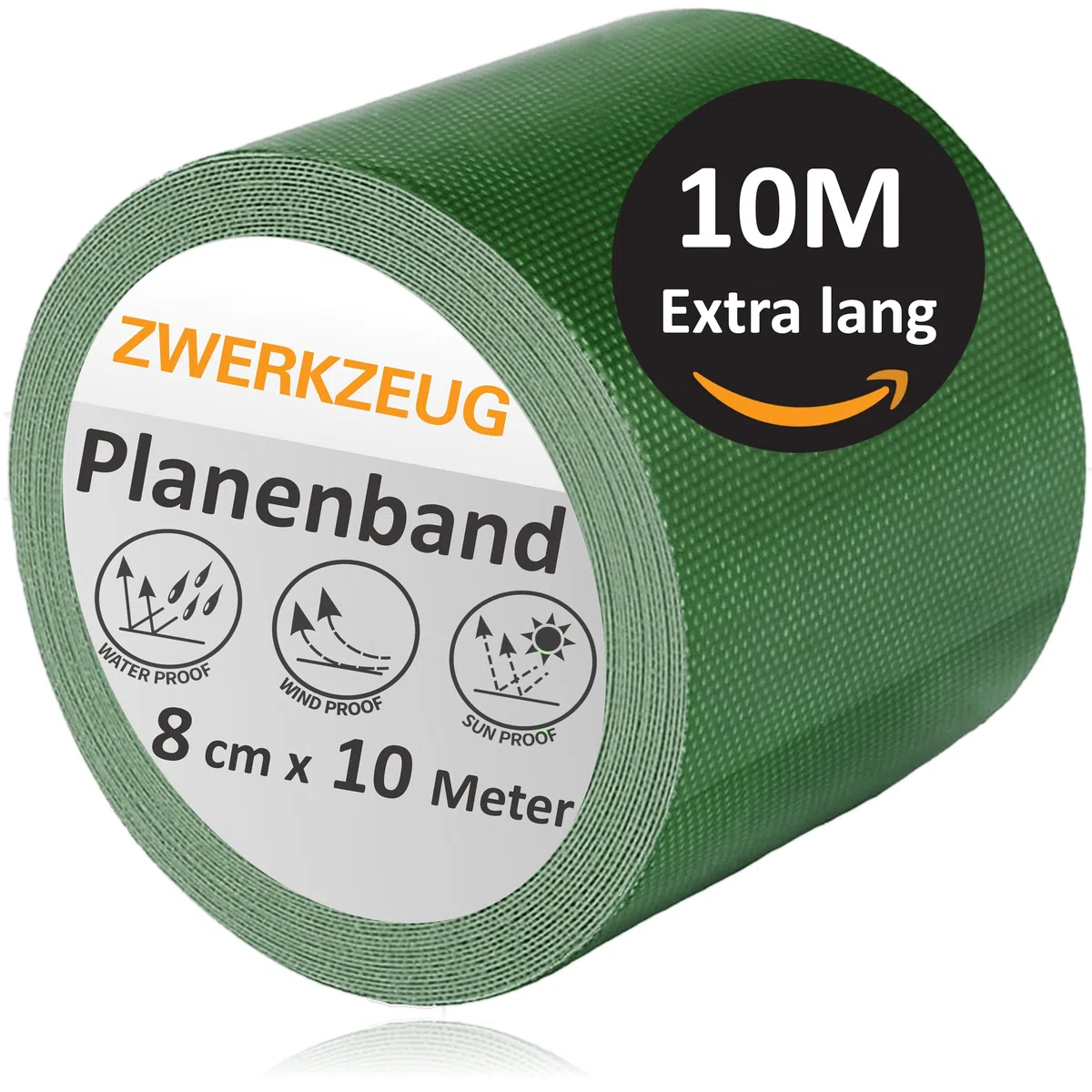 Nastro adesivo per riparazioni, extra lungo, 8 cm x 10 m, elevata forza adesiva, resistente ai raggi UV, impermeabile, disponibile in due colori, adatto per teloni di copertura, teloni
