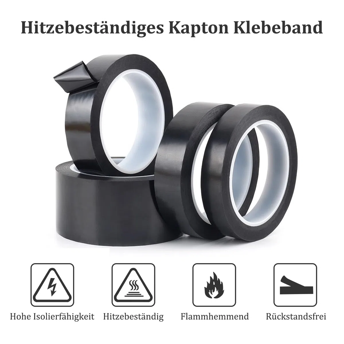Misuyue Nastro antistatico Kapton spesso 0,055 mm, per stampante 3D, verniciatura a polvere, sublimazione e circuiti stampati isolanti, nero (10 mm)