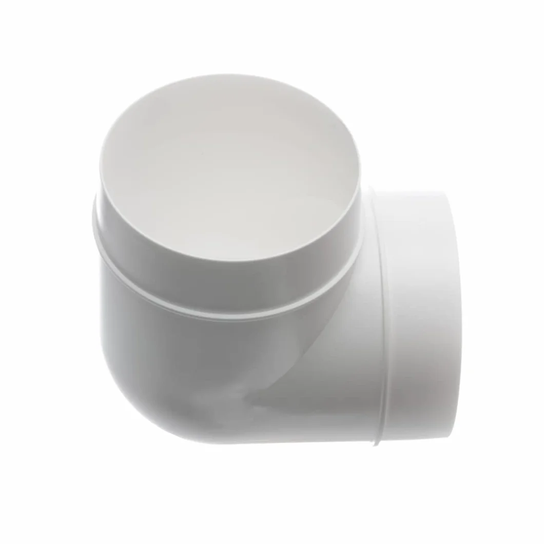 Tubo di ventilazione, in plastica ABS e PVC, di forma circolare, con diametro di 100 mm e angolo di 90°, AL100-90