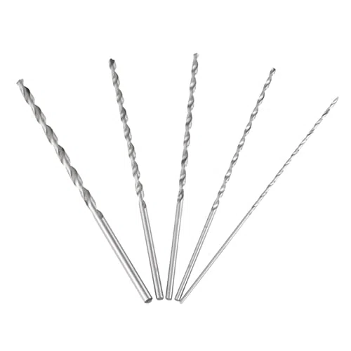 5Pcs Punta trapano extra lunga 150mm, 2, 3, 3.5, 4 e 5mm Punte legno lunghe HSS Punte extra lunghe