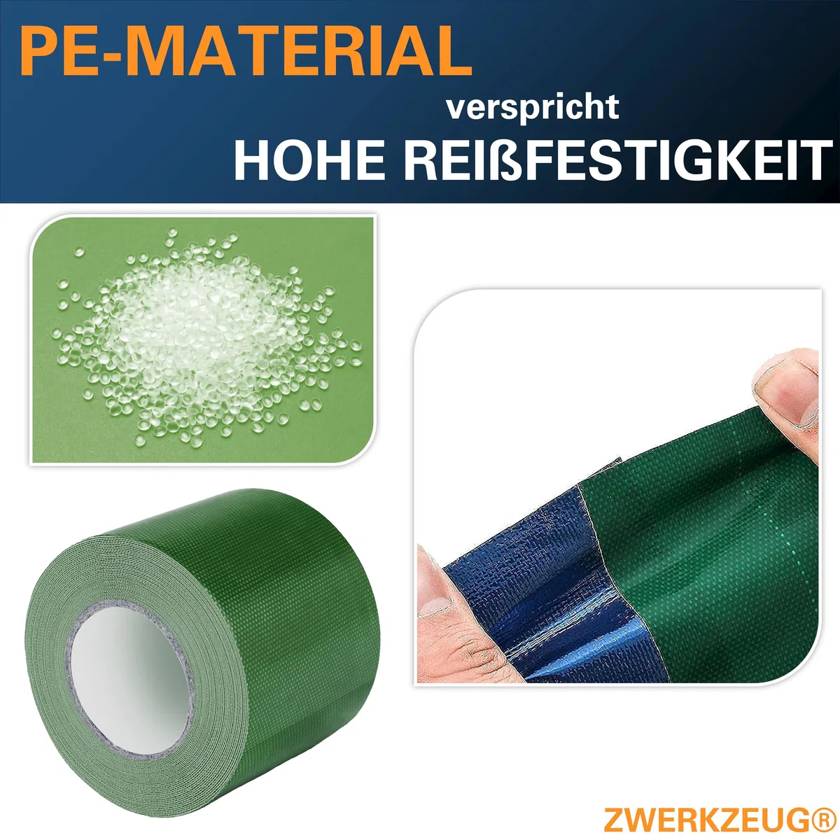 Nastro adesivo per riparazioni, extra lungo, 8 cm x 10 m, elevata forza adesiva, resistente ai raggi UV, impermeabile, disponibile in due colori, adatto per teloni di copertura, teloni