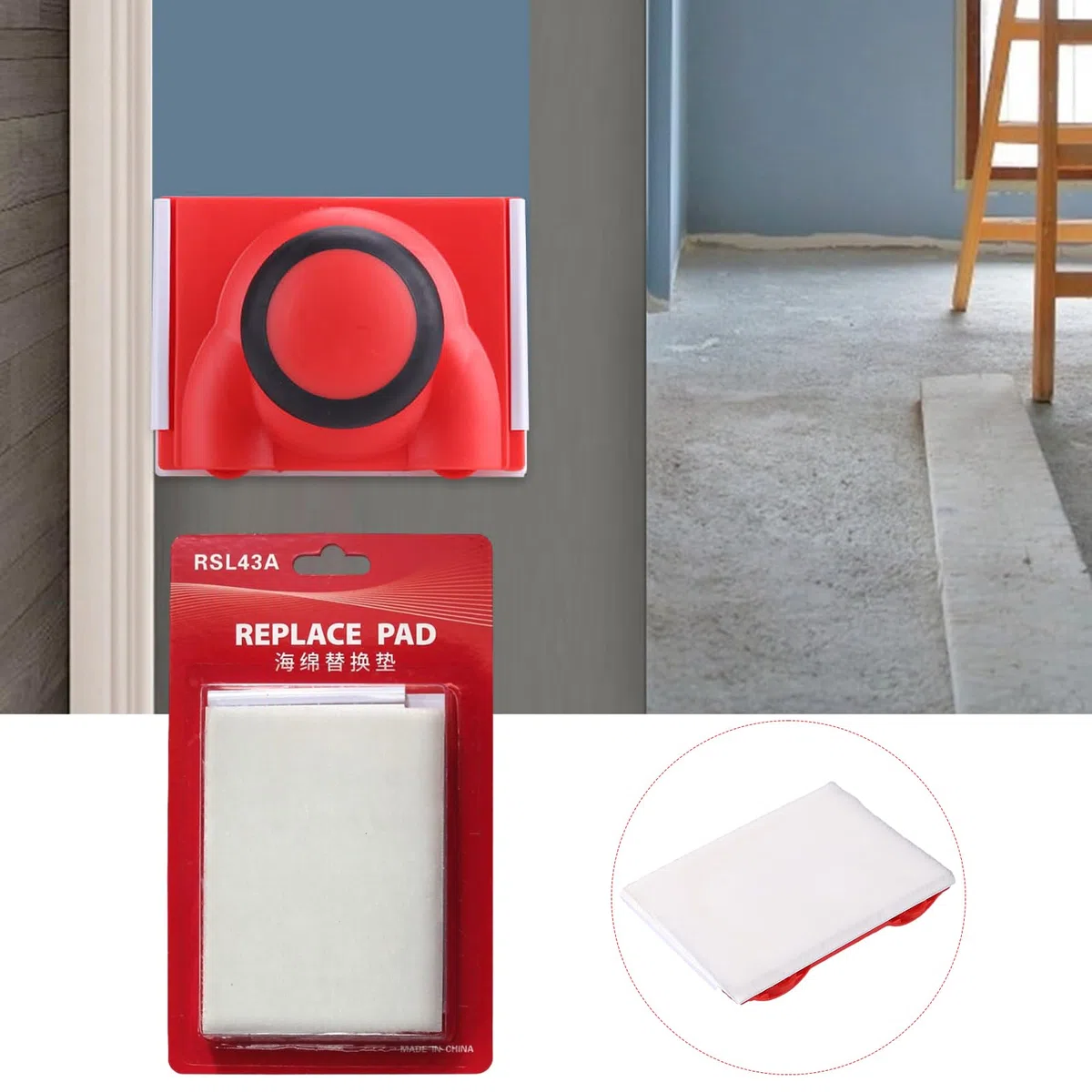 Paint Edger Tool - Applicatore per tamponi di vernice con tampone per ritocchi, per bordi delle pareti, applicatore per tamponi di vernice, vassoio per vernice, bordatore per pareti, soffitti, angoli