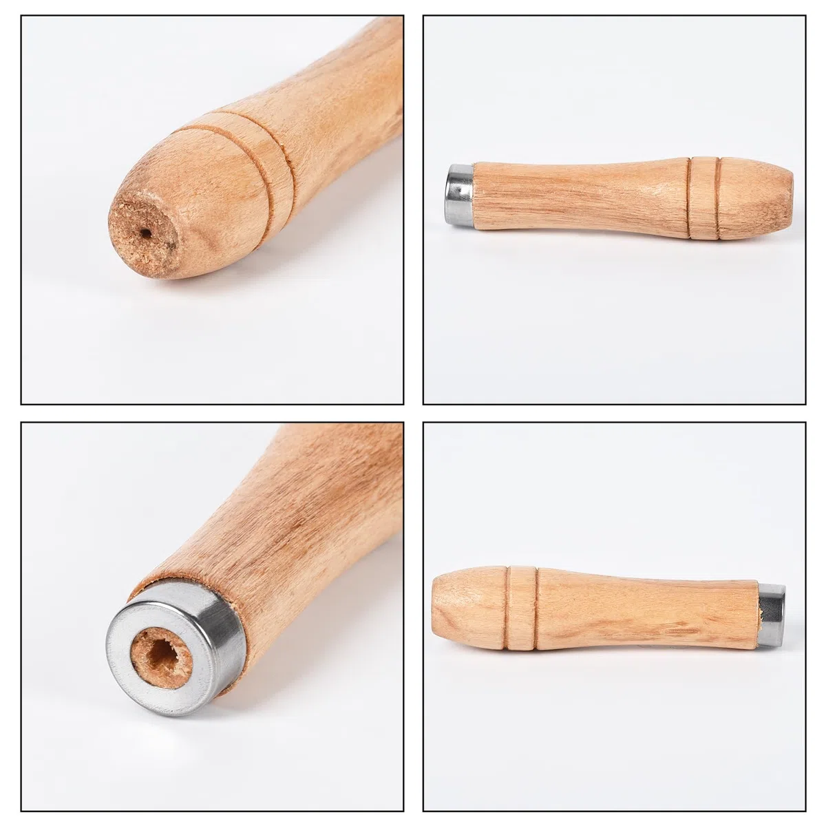 SagaSave 10 manici per lima in legno, per lavori artigianali, manico di sicurezza con anelli di sicurezza in metallo, manico per lima e lima di ricambio durevole (90 mm)