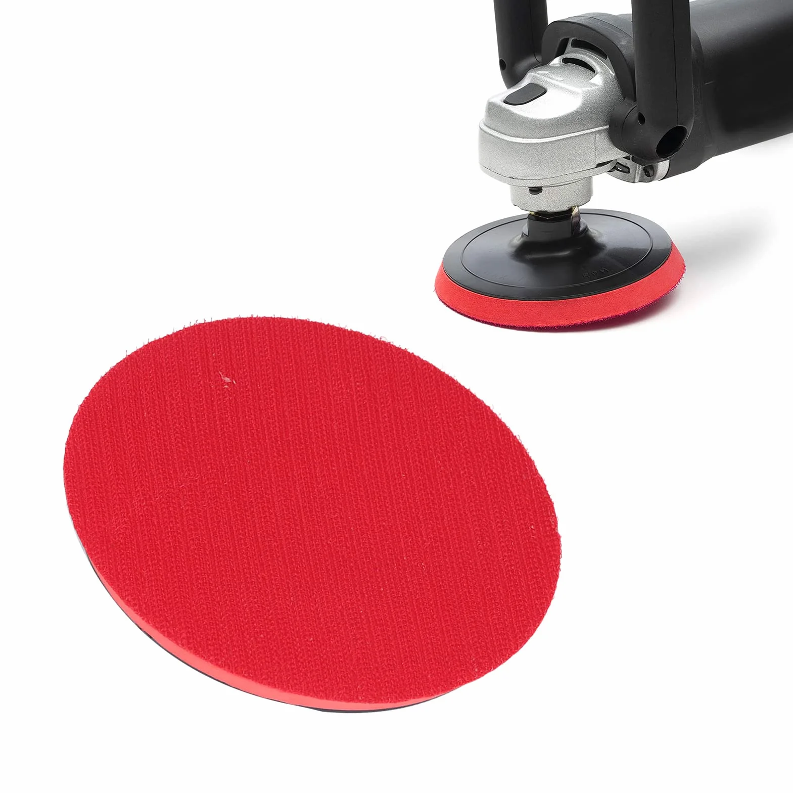 Platorello di Supporto in Gomma per Smerigliatrice ABS Piastra di Supporto con Gancio e Anello per Levigatrice Rossa e Nera 125 Mm
