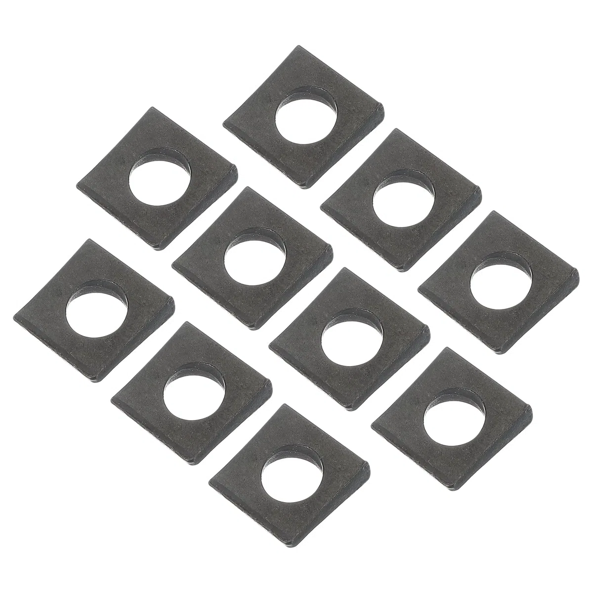 PATIKIL Rondelle Quadrate Smussate M8, 10 Pezzi Spessore Da 2 A 5mm Rondelle A Cuneo In Acciaio Al Carbonio Per Livellamento E Serraggio Hardware Di Fissaggio, Nero