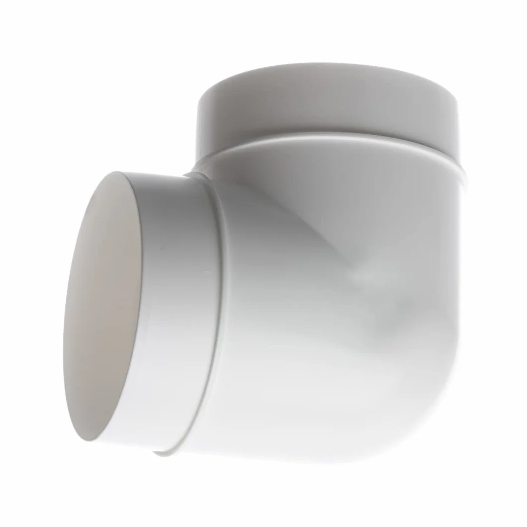 Tubo di ventilazione, in plastica ABS e PVC, di forma circolare, con diametro di 100 mm e angolo di 90°, AL100-90