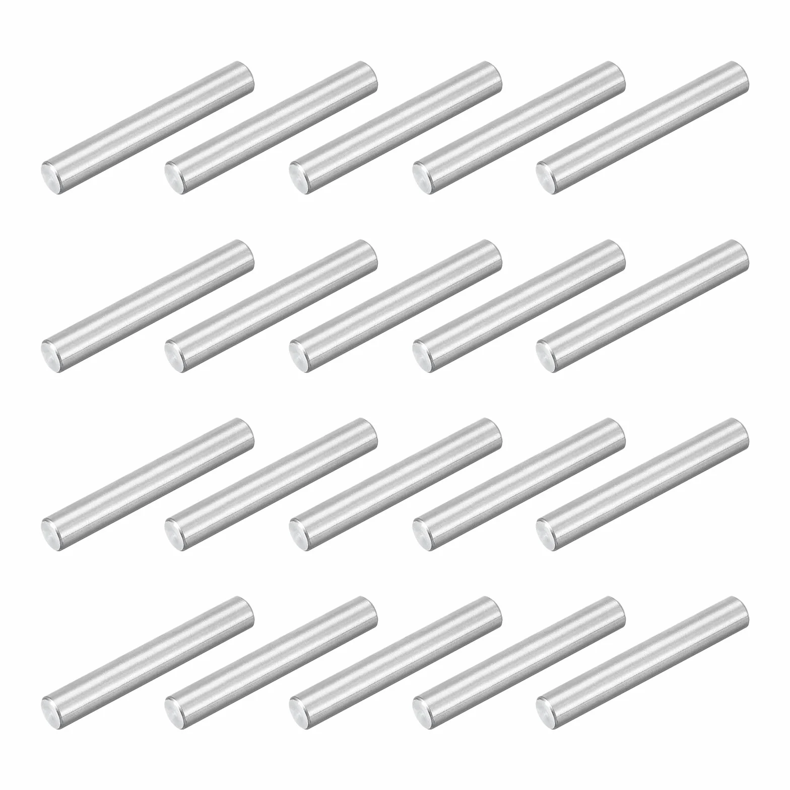 QUARKZMAN 20pz Spina Centraggio Perni 304 Acciaio Inossidabile M4 x 25mm Cilindrica Perno Supporto Mensole Perno Parallelo per Produzione Meccanica Industria Installazione Mobili, Argento