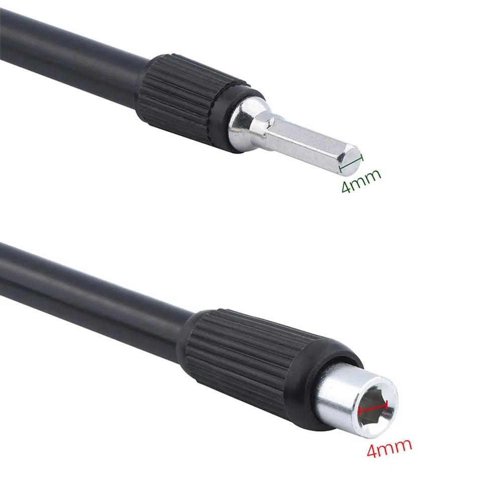 2 pezzi barra di estensione flessibile albero magnetico esagonale presa per cacciavite di precisione 4 mm supporto punte