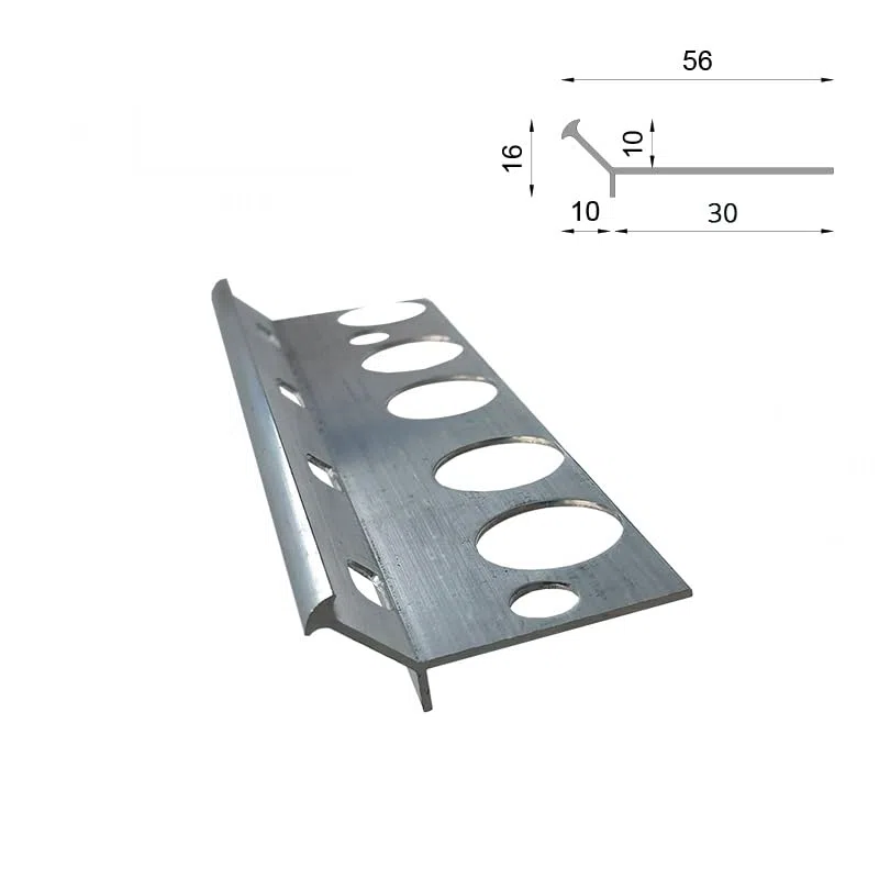 Renoplast® V Profilo gradino in alluminio per pavimenti in resina | 200 cm Alluminio | Profilo bordo gradino | Profilo angolare in alluminio | Profilo gradino per piastrelle