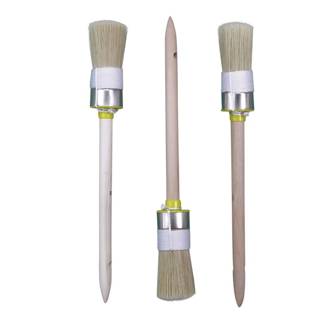 ROTIX-93723, Set di 3 pennelli ad anello, diametro di 30 mm, misura 6, pennello rotondo per verniciatura, setole chiare
