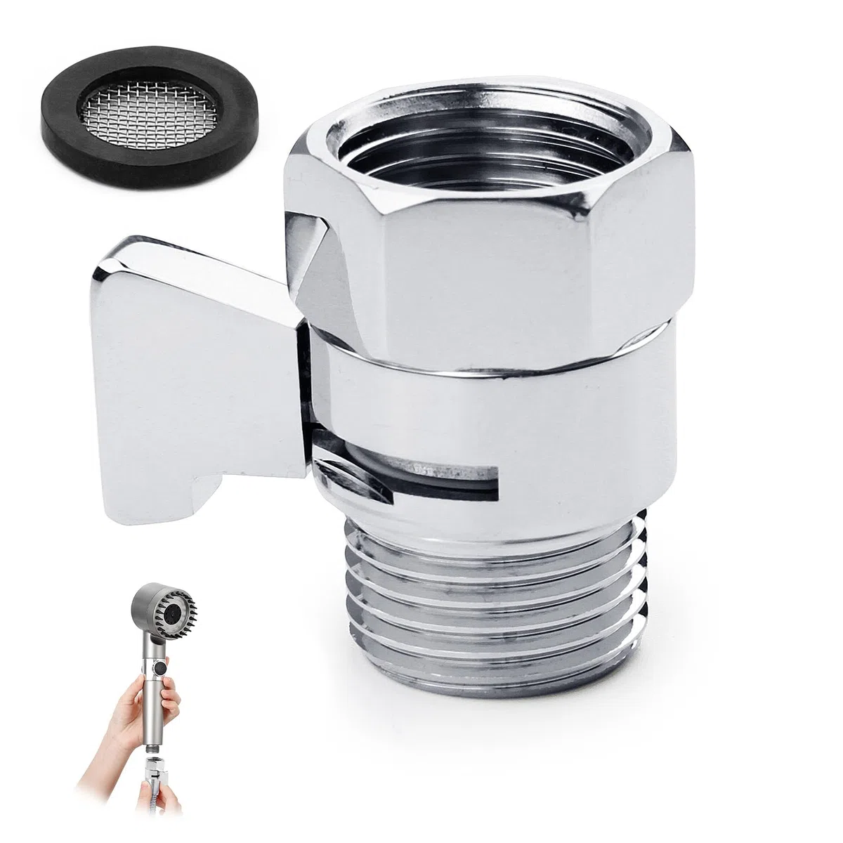 G1 / 2 "Head In Ottone Cromato Doccia Valvola Arresto, Rubinetto Sottolavabo, Interruttore On/Off, Resistente Alla Corrosione, Facile Da Installare, Ideale Per Pompa Di Doccia E Accessori