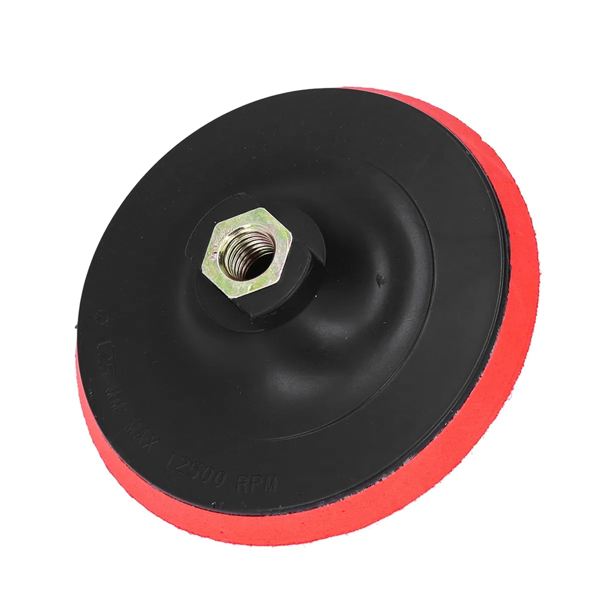 Platorello di Supporto in Gomma per Smerigliatrice ABS Piastra di Supporto con Gancio e Anello per Levigatrice Rossa e Nera 125 Mm