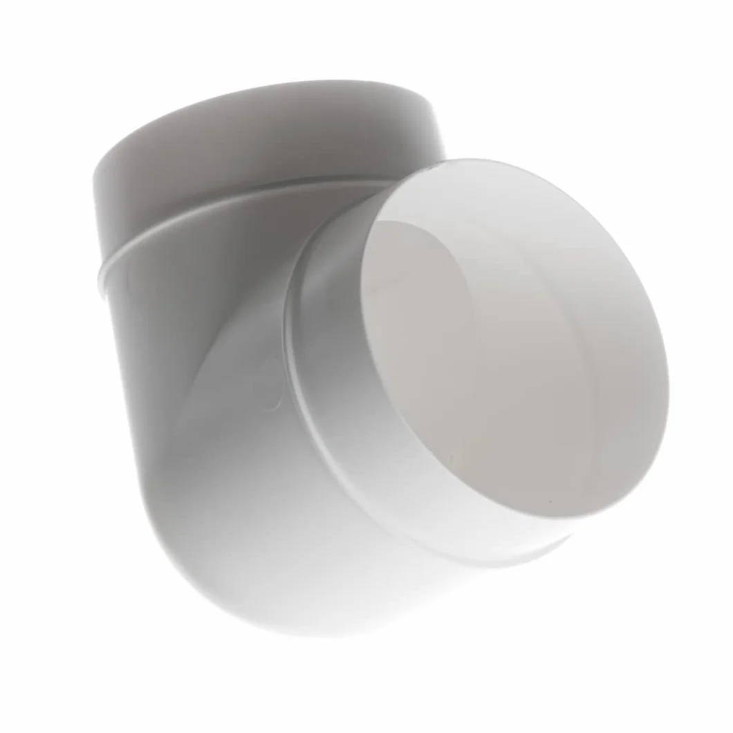 Tubo di ventilazione, in plastica ABS e PVC, di forma circolare, con diametro di 100 mm e angolo di 90°, AL100-90