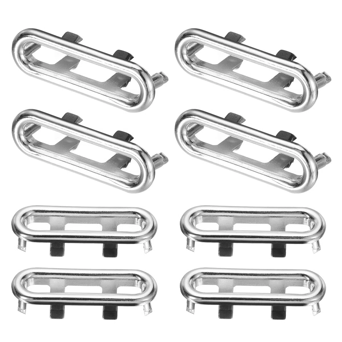 QUARKZMAN 8 Pezzi Anelli Di Troppo Pieno Lavello, Rifiniture Lavandino Bagno Cucina Vasca Buco Ovale Cavo Copertura Plastica Troppo Pieno Scarico Inserti Nel Buco (Tono Argento)
