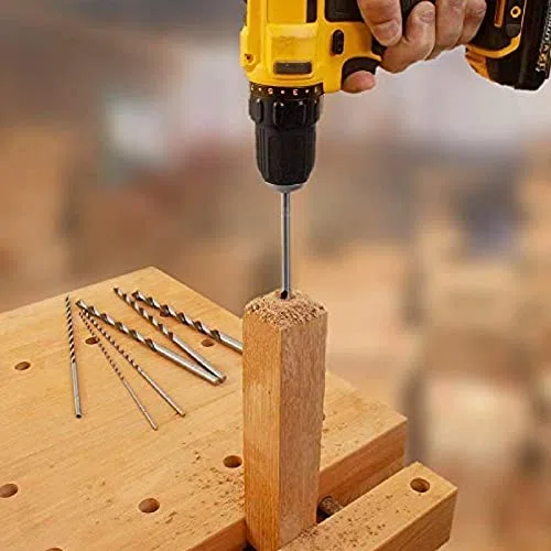 5Pcs Punta trapano extra lunga 150mm, 2, 3, 3.5, 4 e 5mm Punte legno lunghe HSS Punte extra lunghe