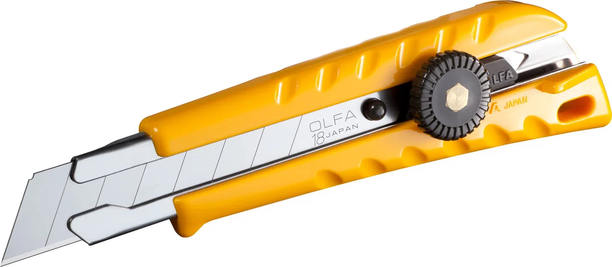 OLFA 5003 L-1 - Coltello multiuso resistente con blocco a cricchetto, 18 mm