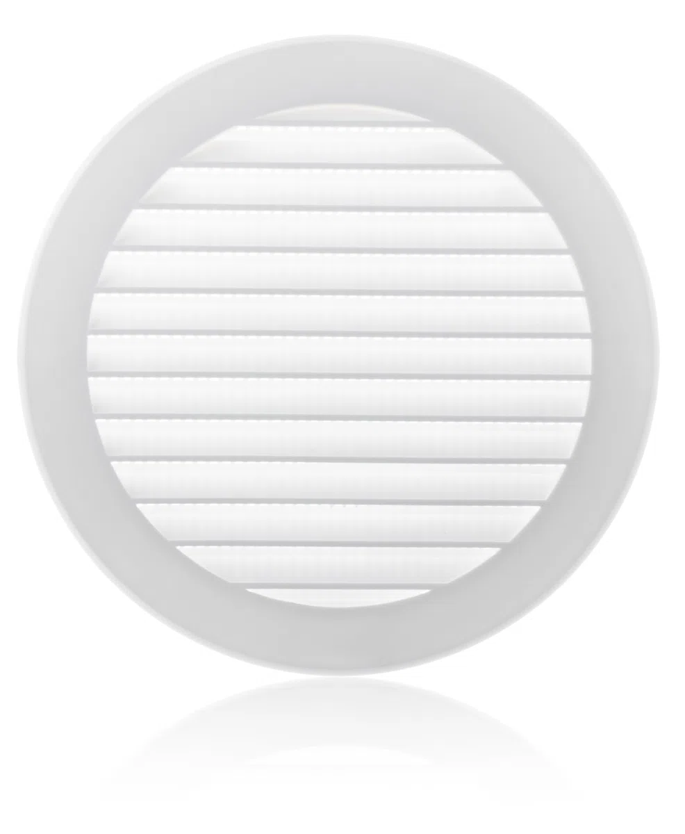 125mm Griglia Ventilazione in Plastica ABS Bianca con Zanzariera - Griglie Aerazione Rotonde