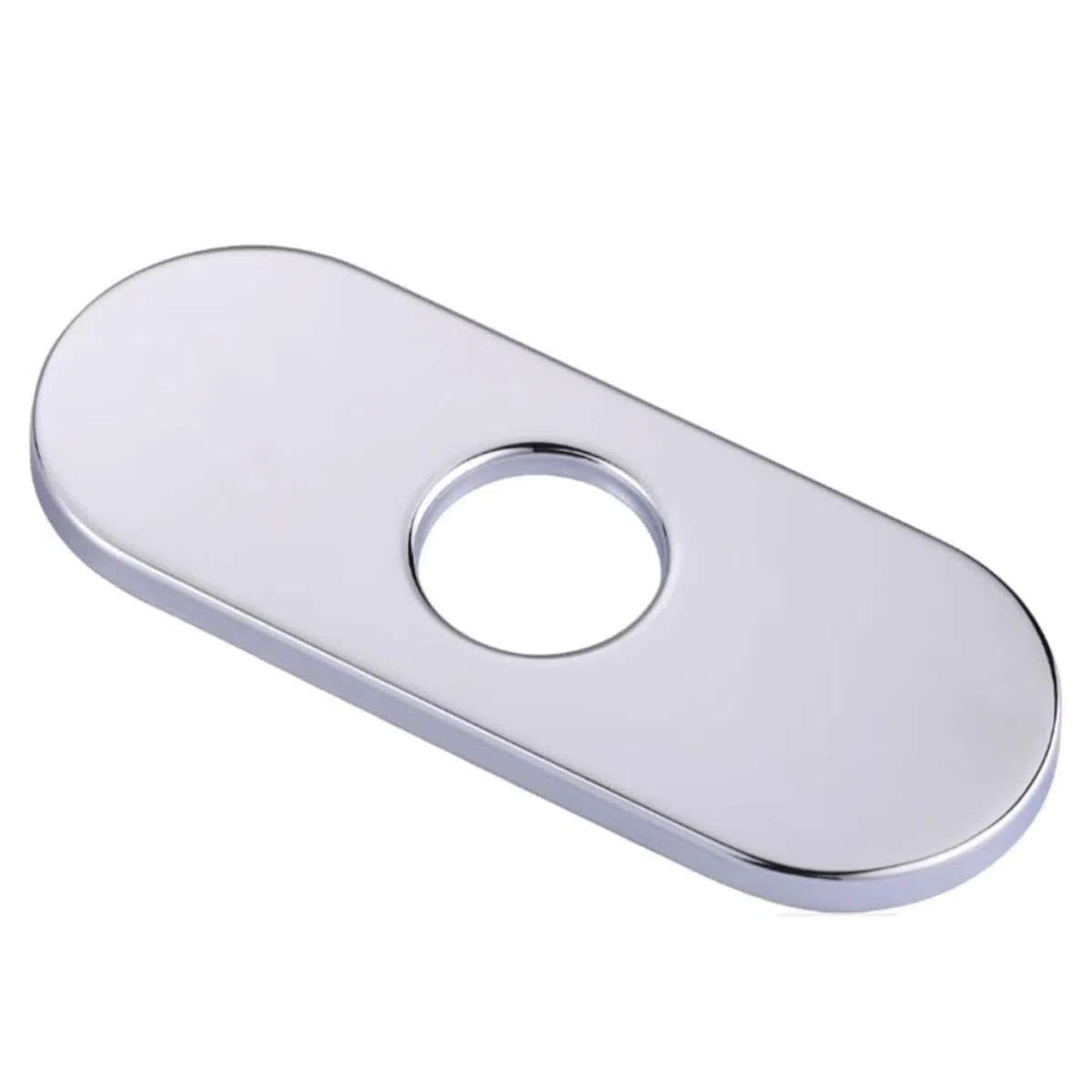 Piastra per rubinetto Copriforo per rubinetto in acciaio inossidabile placcato da 6 pollici Copriforo per lavandino moderno e minimalista color argento per cucina, bagno per uso quotidiano