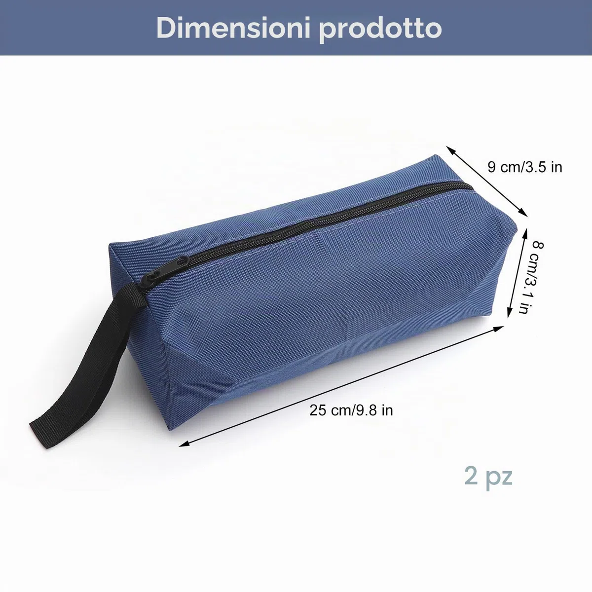 VOOSOT 2 pcs borsa porta attrezzi(25 x 9 x 8cm), porta attrezzi moto in poliestere 600D, custodia impermeabile con cerniera, borsa attrezzi lavorportatile per moto, elettricista, auto e casa