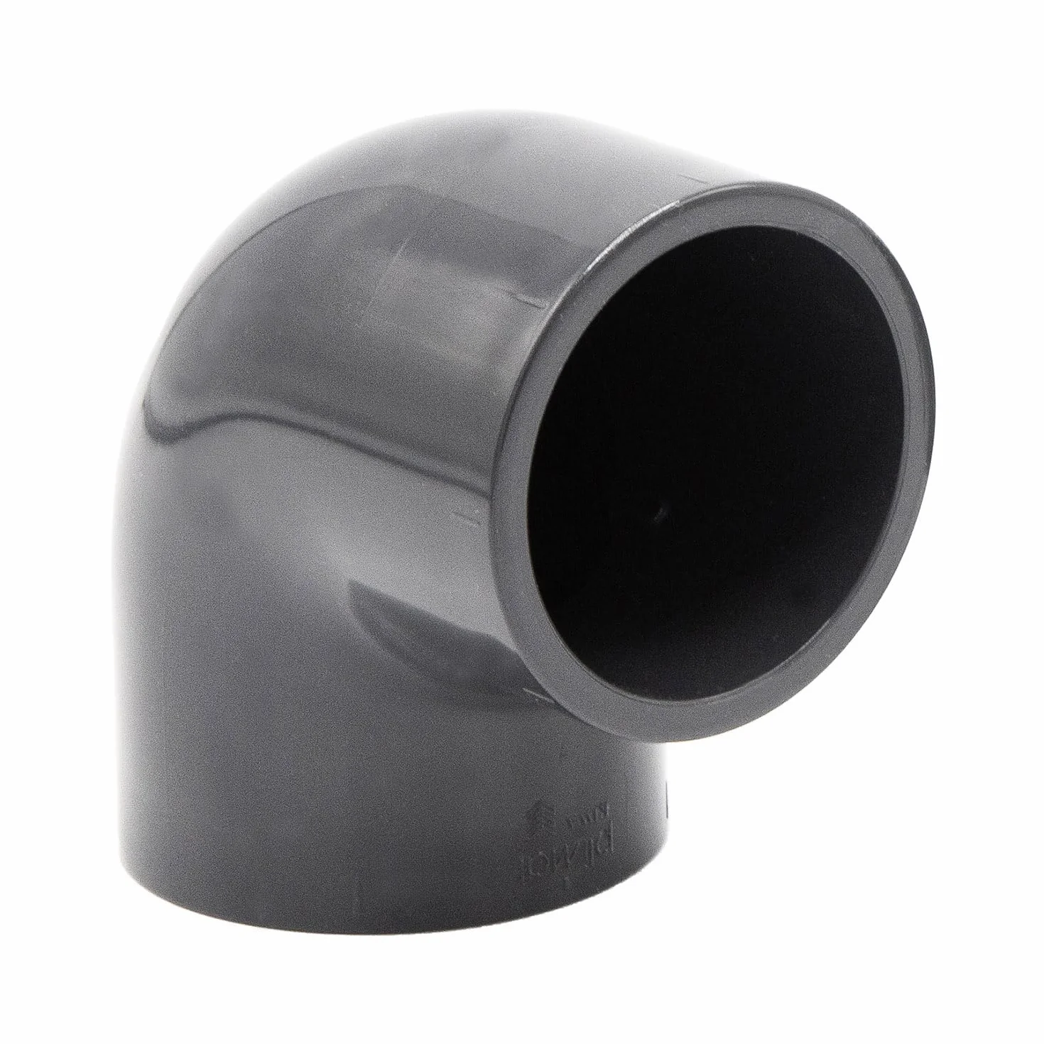 Raccordo a gomito PVC 90° I manicotto da incollaggio doppio PN16 I 50 mm 1 1/2" PVC-U grigio I per tubi pressione aspirazione piscina irrigazione I bm014