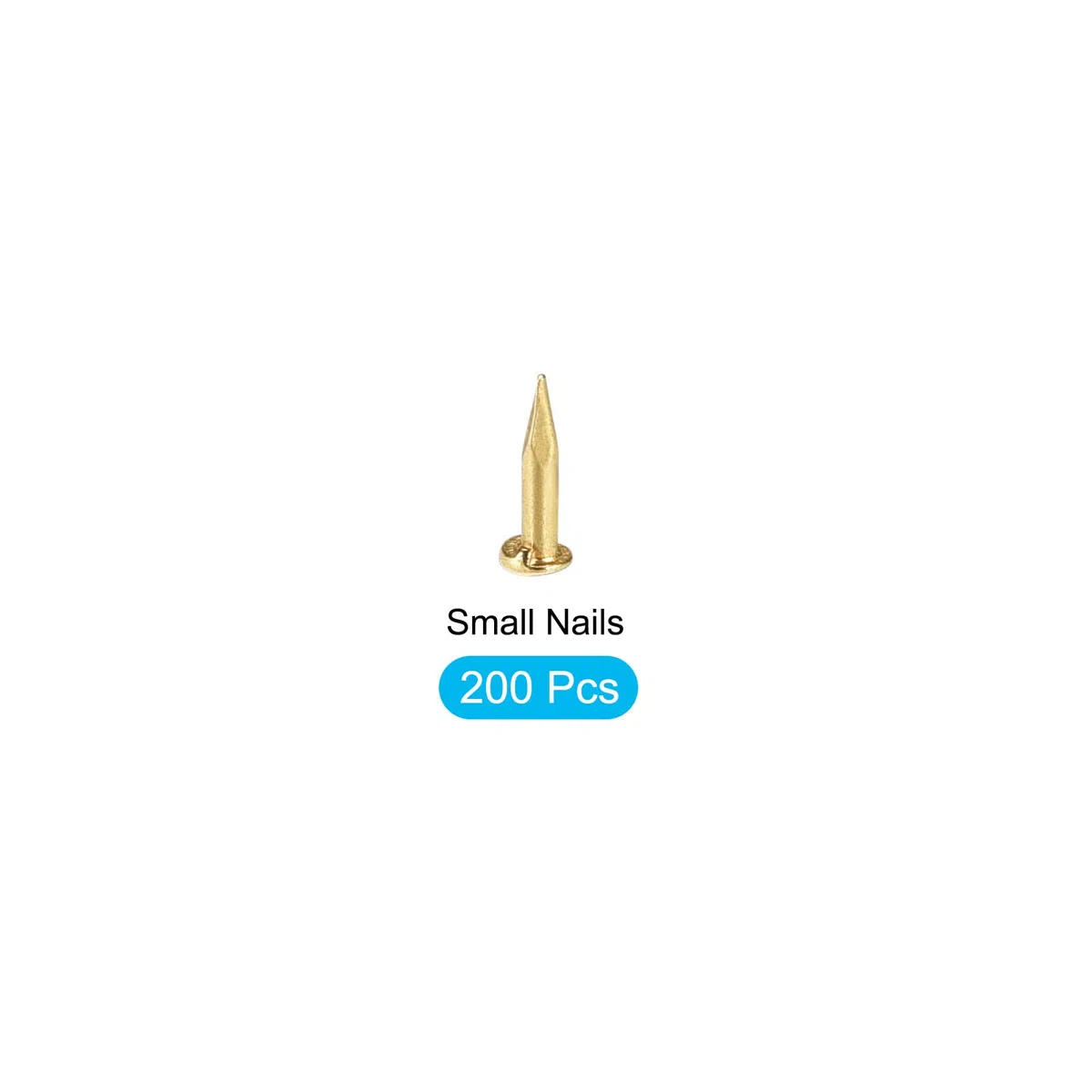 METALLIXITY Piccoli Chiodi (1.2x6mm) 200pz, Carbonio Acciaio Piccoli Materiale Chiodi - per Famiglia Lavorazione Legno, Ottone Tono