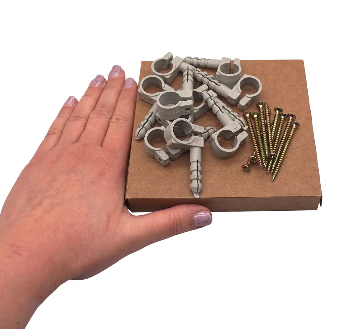 10 morsetti in plastica grigia per tubi da 13-15 mm, ganci per tubi, clip per tubi, supporti per tubi
