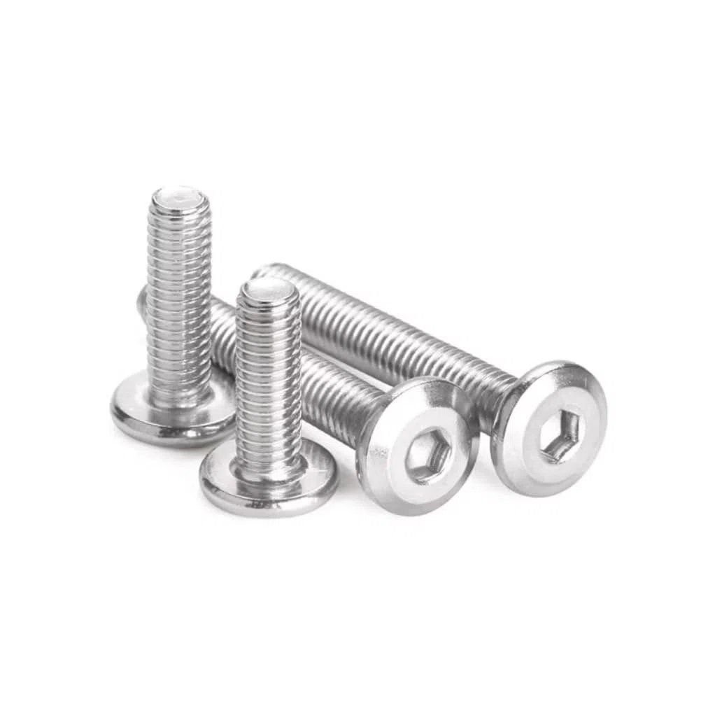 Viti per Mobili a Testa Piata con Esagono Incassato in Acciaio Inox 304 Viti a Brugola M3x10mm (100 pz)