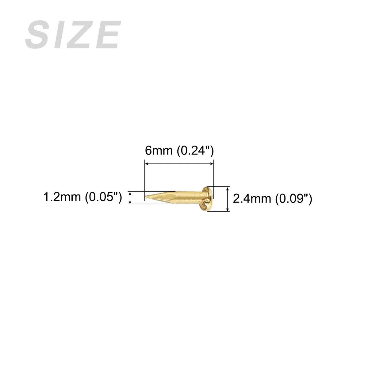 METALLIXITY Piccoli Chiodi (1.2x6mm) 200pz, Carbonio Acciaio Piccoli Materiale Chiodi - per Famiglia Lavorazione Legno, Ottone Tono