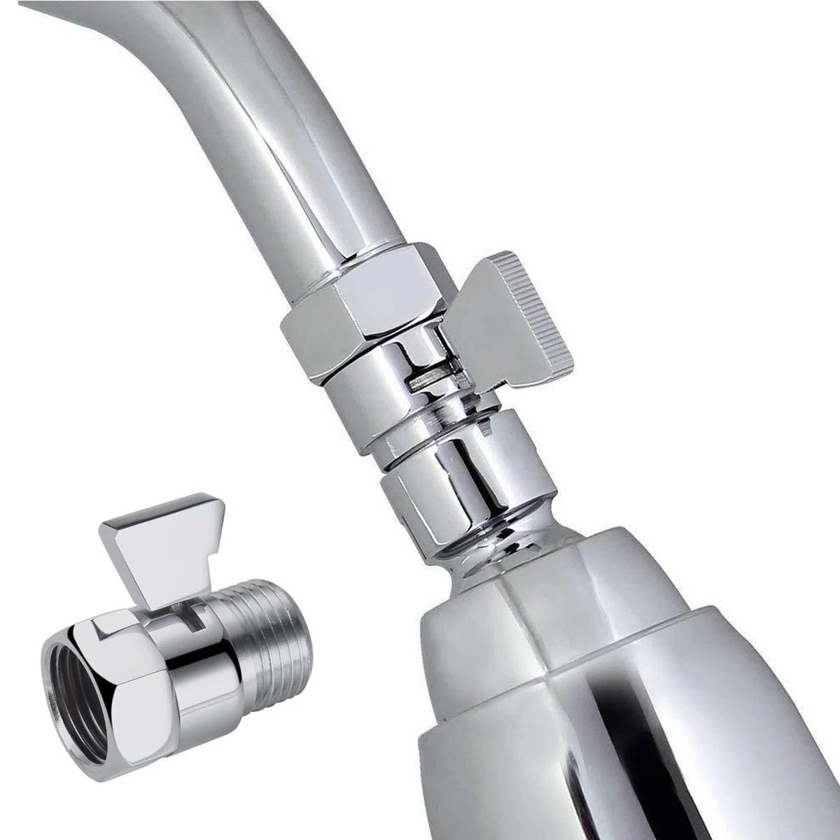 Soffione doccia valvola di intercettazione angolare, in ottone di ricambio G 1/2 cromato lucido, valvola di intercettazione dell'acqua 1/2 pollice, per docce, bracci doccia