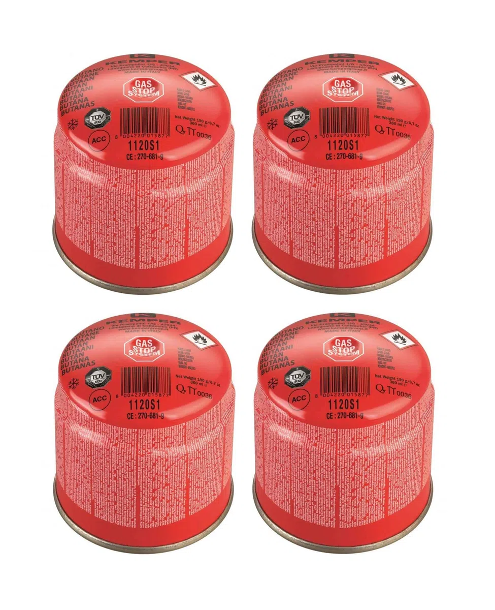 BOMBOLETTA Cartuccia CARTUCCE A Gas 190 GR Art. 1120S1 Kemper - con Sistema Sicurezza A Membrana - Offerta per 4 Pezzi