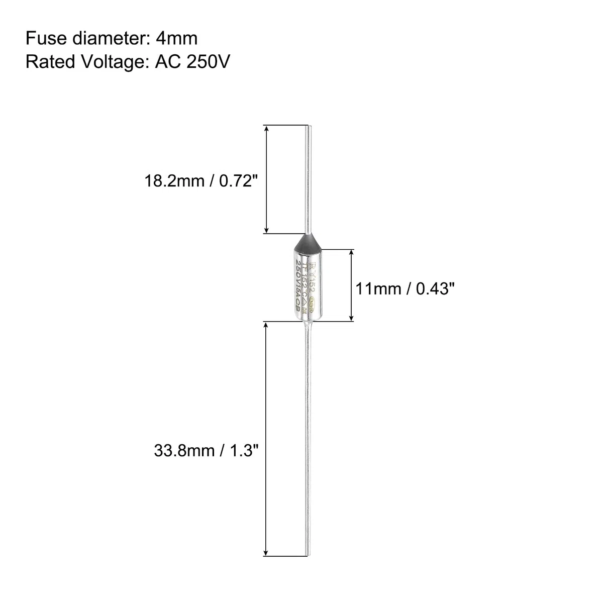 QUARKZMAN 10pz Fusibile Termico Temperatura in Metallo RY152 152 °C 305, 6 °F 15A 250V Fusibile Termico Interruzione per Motore Trasformatore Elettrico Apparecchiatura Industriale Domestica
